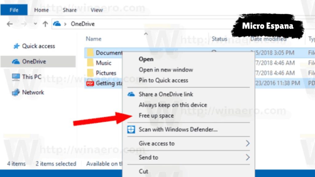Cómo liberar almacenamiento de OneDrive